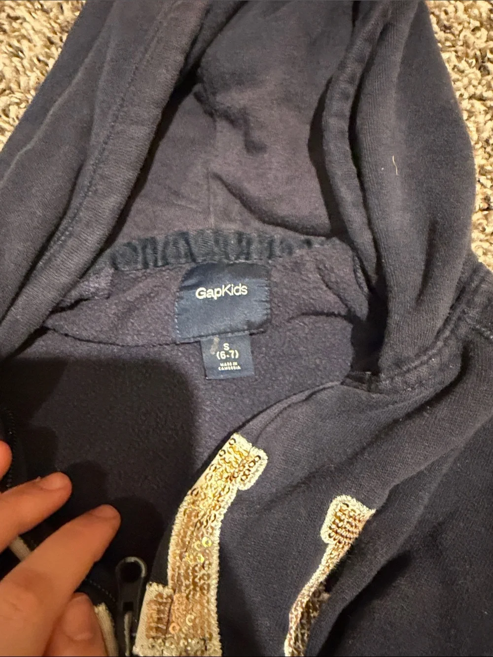 GAP Navy Hoodie & Gray Heart-Print Zip Jacket Set
